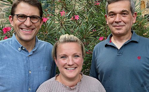 von links nach rechts: Thomas Keller (Bürgermeister), Anne Spindler (Beigeordnete), Dr. Josef Blanz (1. Beigeordneter)